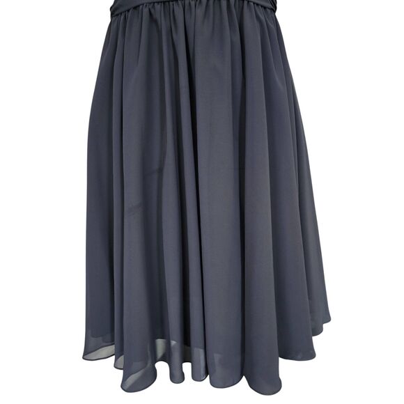 Mori Lee Charcoal Strapless Ruched Sweetheart Dress Rhinestones Formal Y2K Hoco - Picture 5 of 10